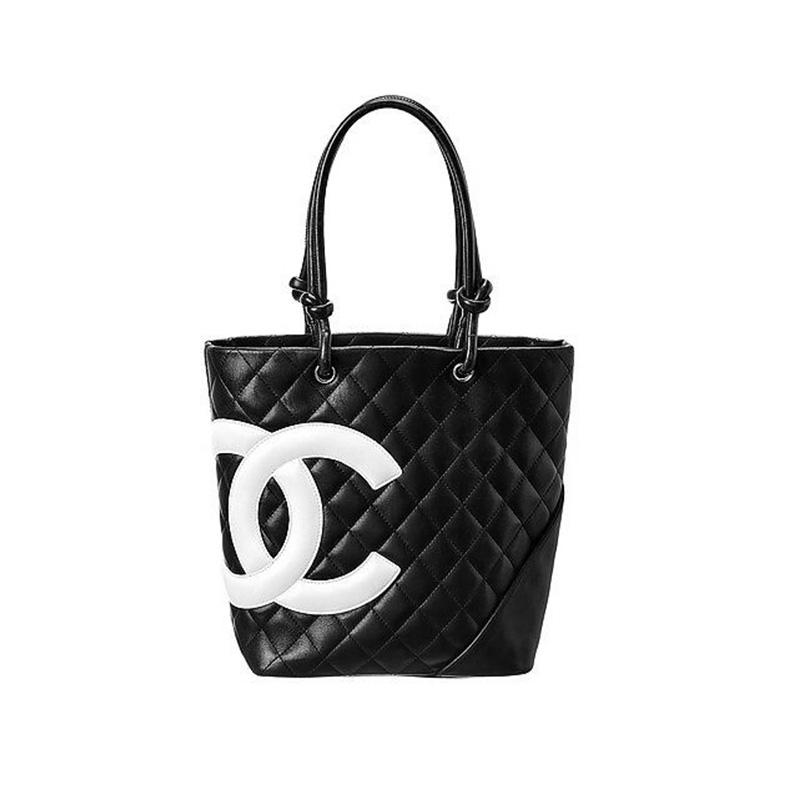 CHANEL BLACK QUILTED CALFSKIN CAMBON LIGNE TOTE SMALL